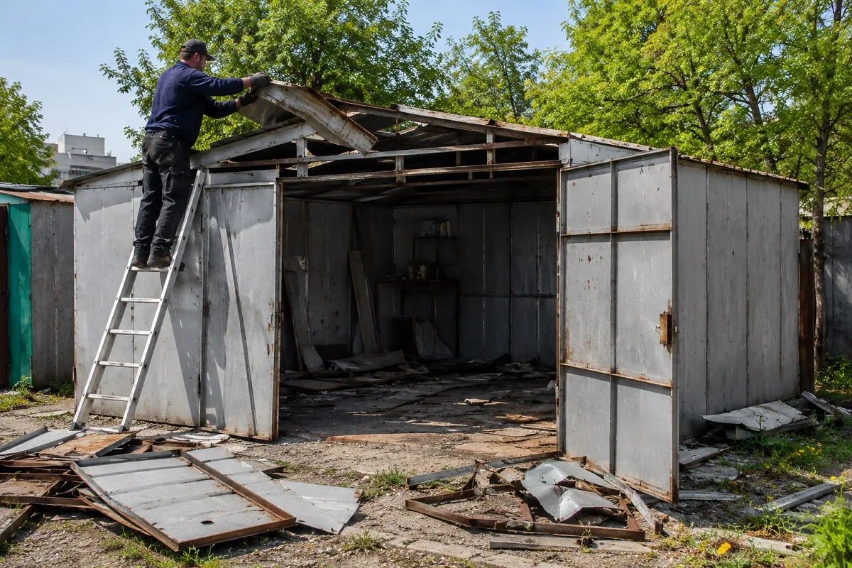 Розбирання старого гаражу