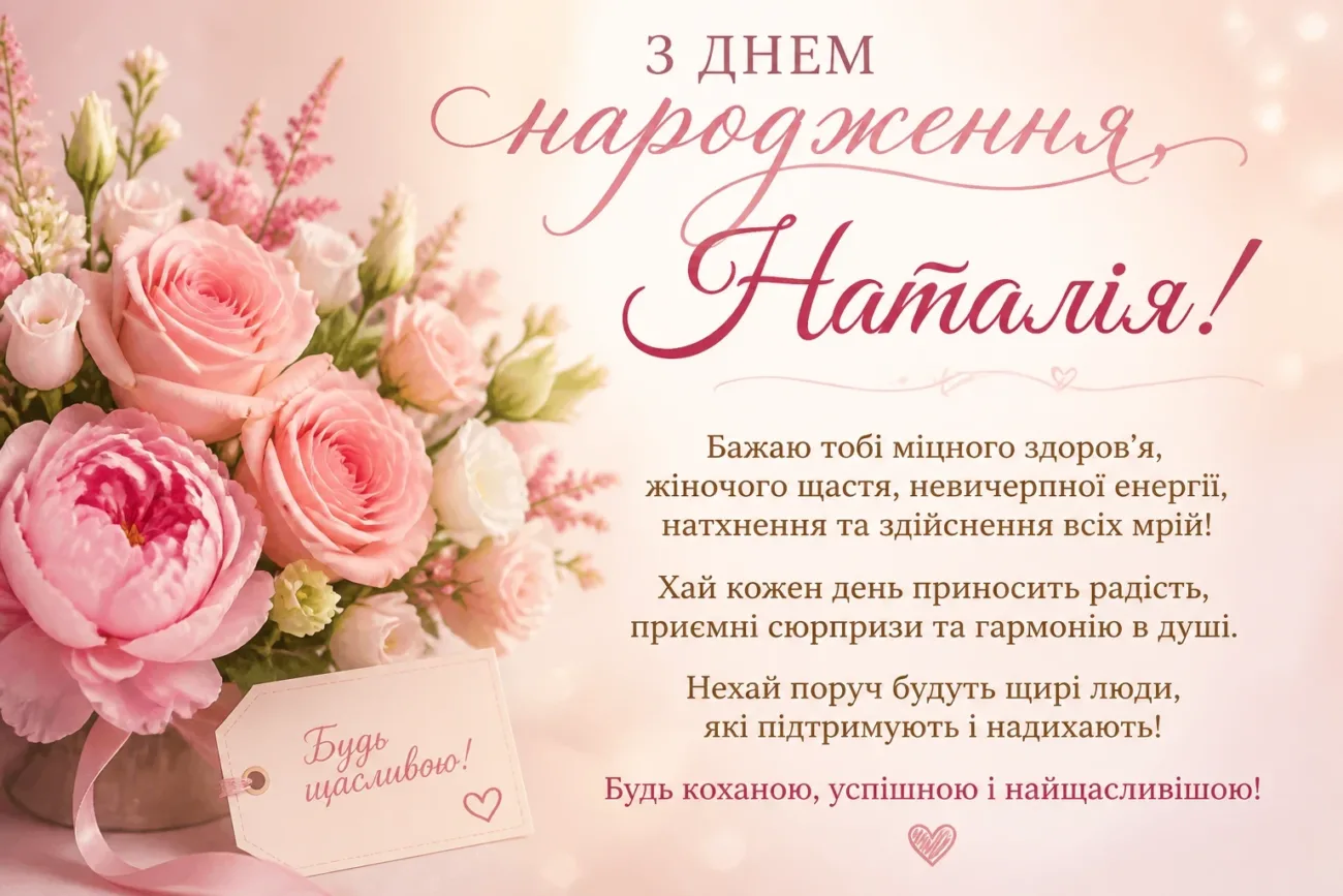 Привітання з Днем народження для Наталки